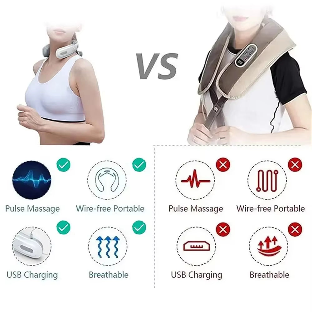 Heated Neck & Spine Massager – 4D Head Relief with Vibration, Heat & Breathing Light